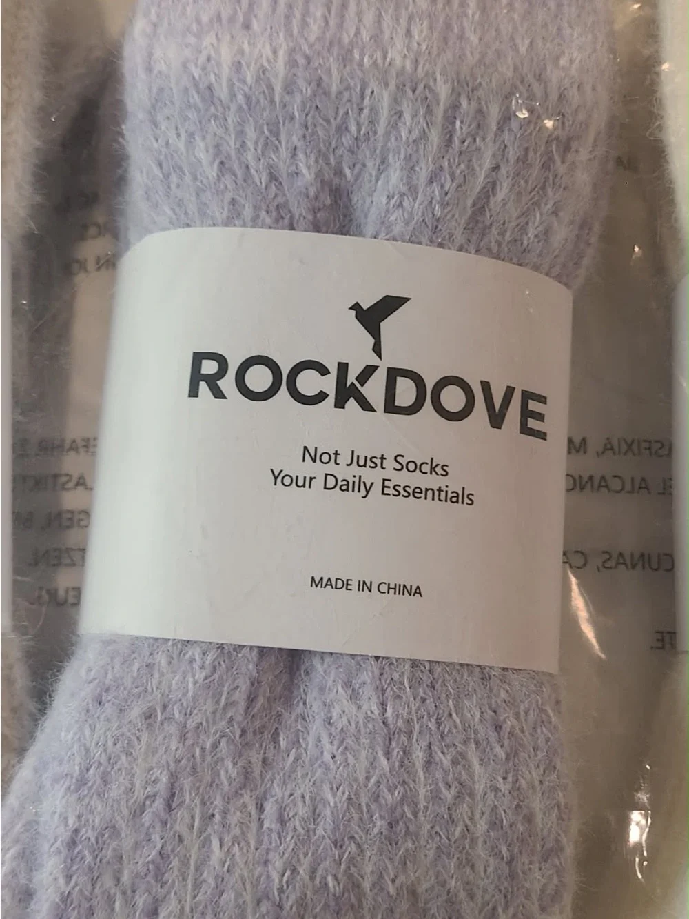 3-Pack Ribbed Cozy Knit Cotton Wool BlendCrew Socks in Lilac, Cream & Light Gray